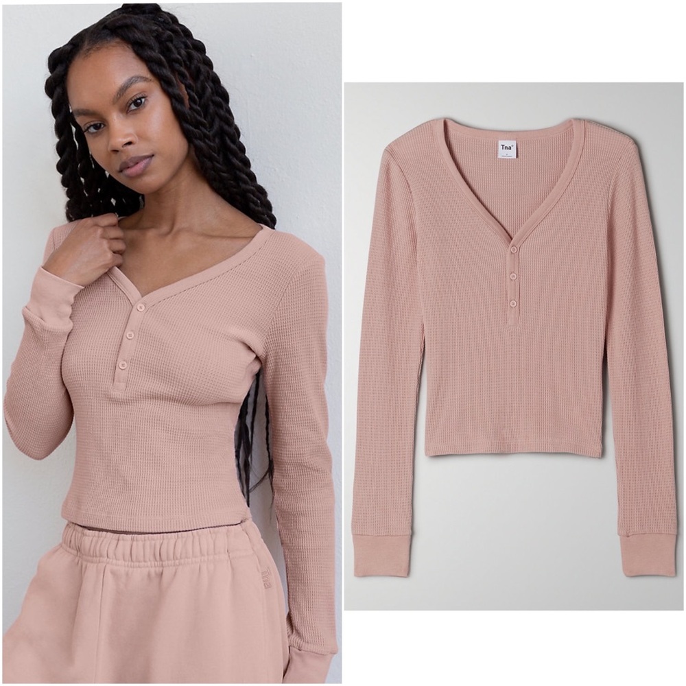 Aritzia TnA Thermal Henley Top